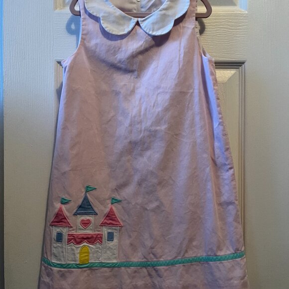 Girl's Florence Eiseman Sleeveless Scalloped Collared Castle Dress - Picture 6 of 7